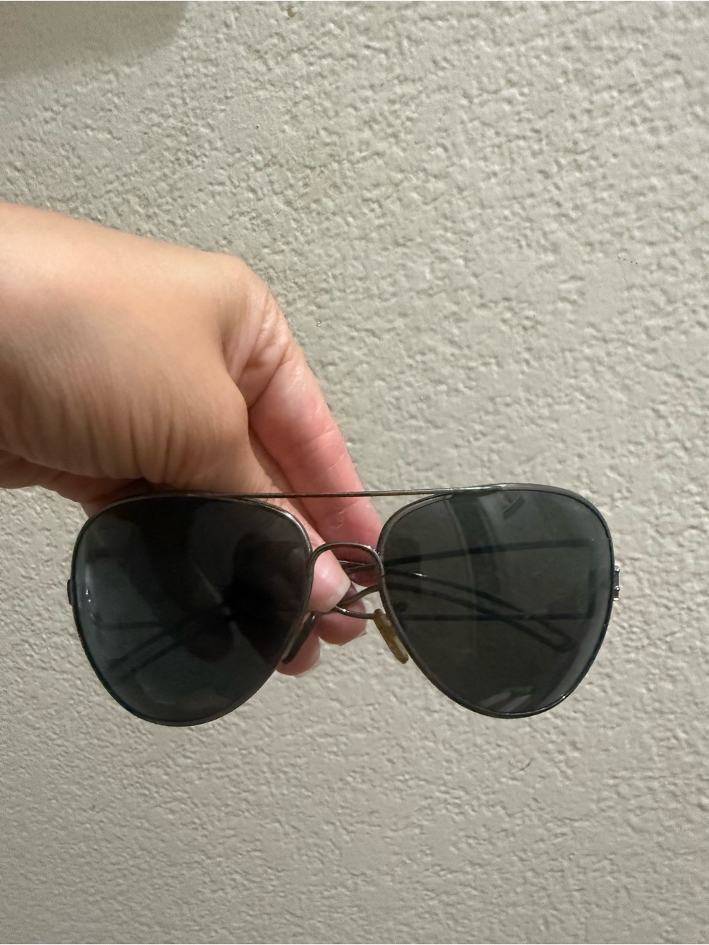 Police Aviator Sunglasses with Black Lenses and Silver Frame